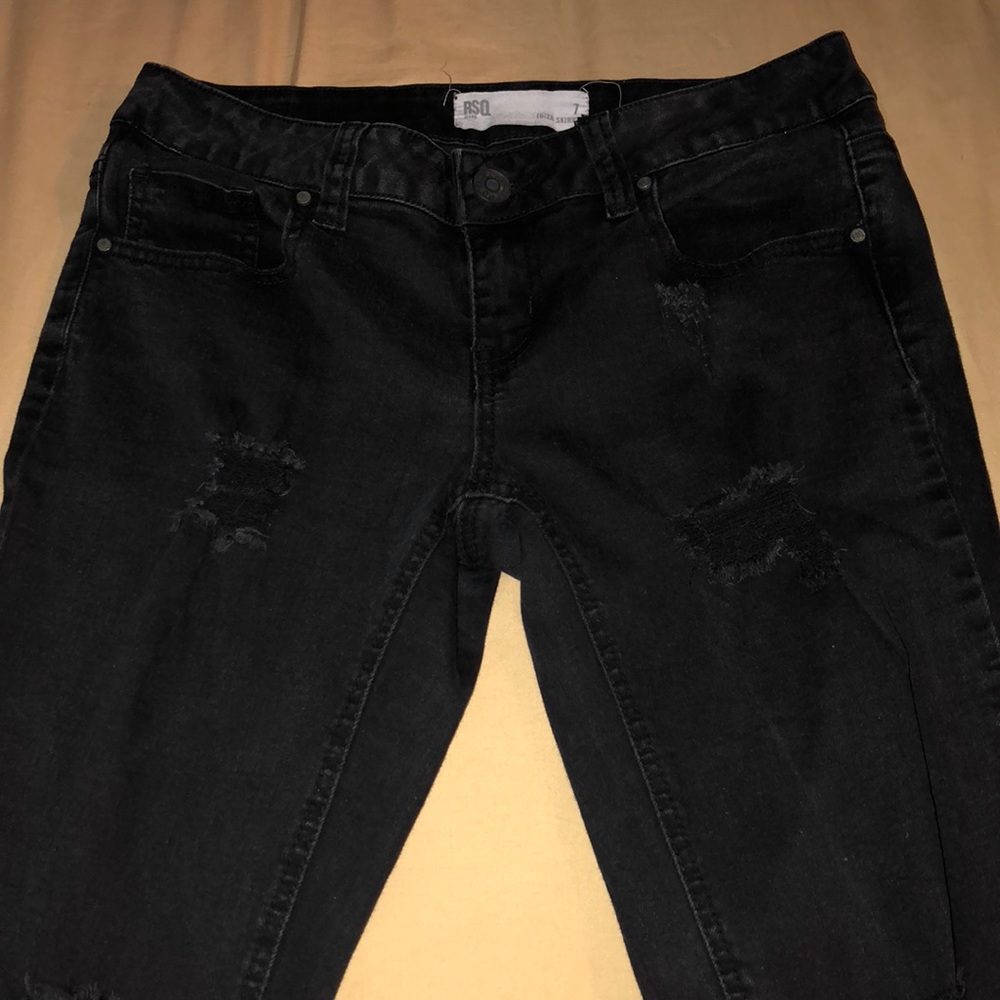 RSQ Ibiza skinny jeans size 7 black distressed